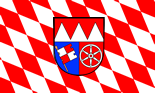 Lower Franconian Lozengy Flag with Coat of Arms